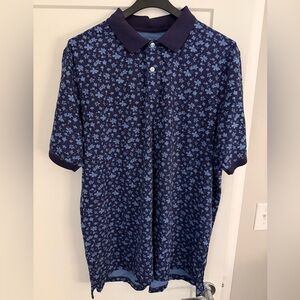 Harbor Bay Navy Blue Floral Polo Shirt